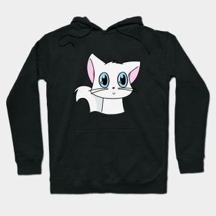 Cute White Cat With Blue Eyes Hoodie